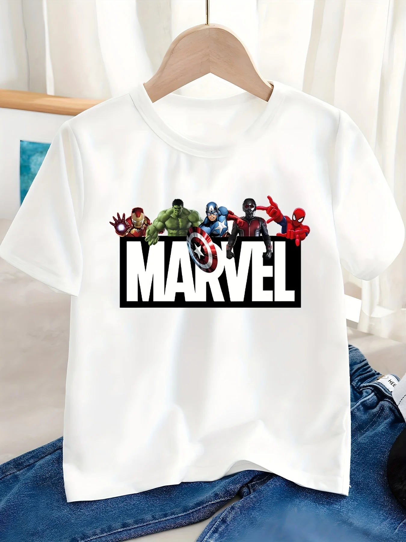 Marvel Iron Man Collaboration Short-sleeved T-shirt Men's Summer 2025 New Style Peripheral Clothing,Children's Trendy and Casual