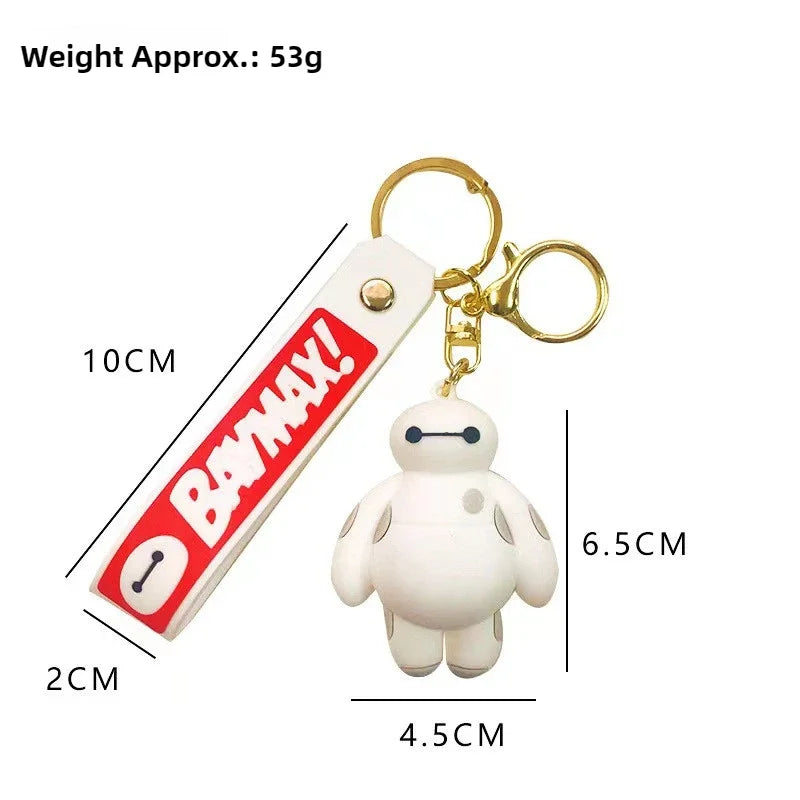 Big Hero 6 Keychain Anime Cartoon Baymax Keychain Bag Charms Cute Keychain Creative Doll Small Jewelry Kids Toy Gift For Friends