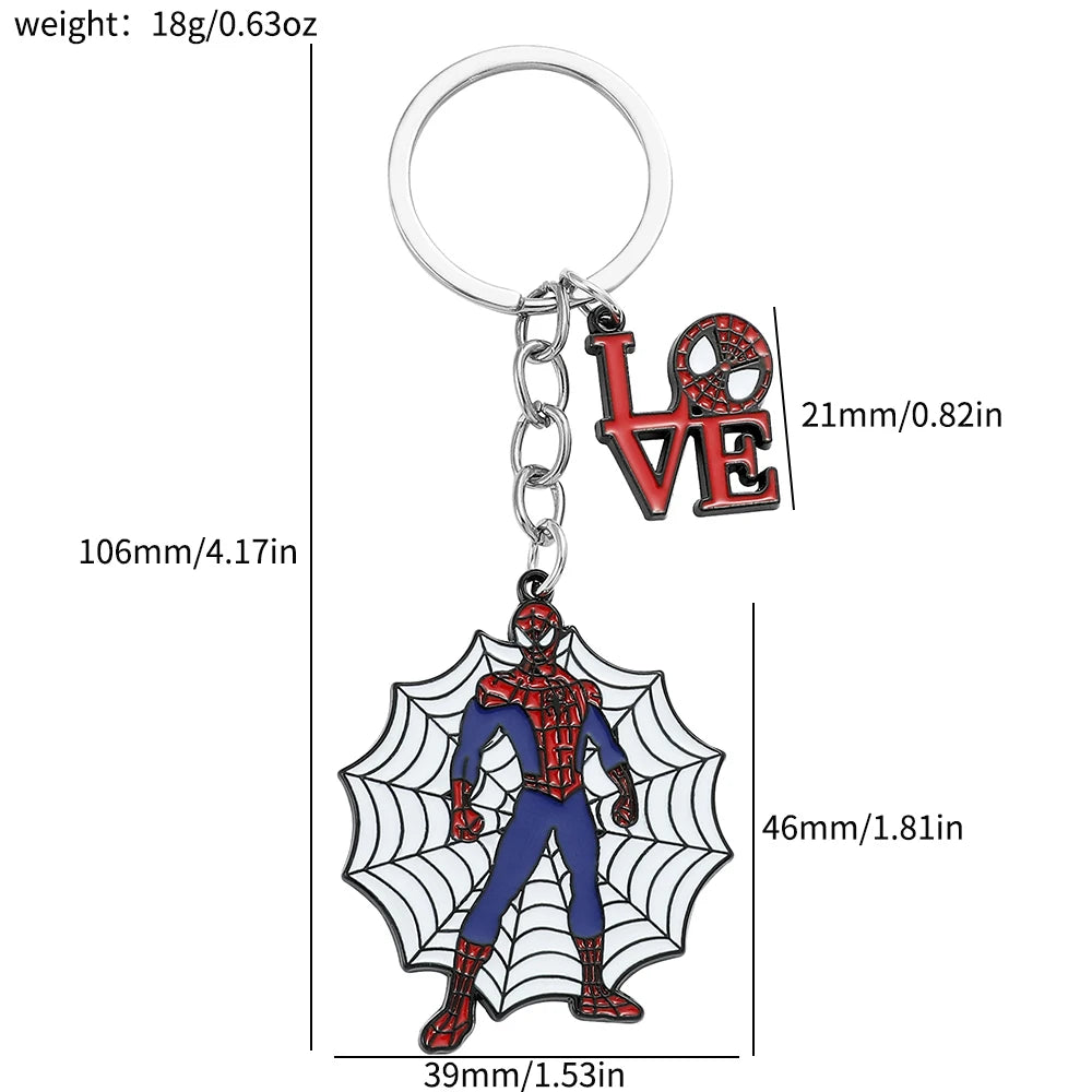 Marvel Superhero Metal Keychain for Bag, Avengers Pendant, Thor Hammer, Deadpool, Spiderman, Iron Man, Captain America Keyrings