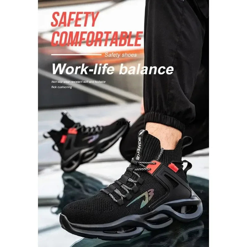 Tactical Boots for Man Breathable Work Safety Boots with Steel Toe Fashion Work Shoes Men Anti-stab Anti-smash Sneaker