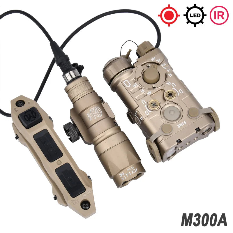 Tactical Metal NGAL Red Dot Green Blue Indicator Surefir M300A M600C Dual Function Switch Fit 20mm Rail Airsoft Hunting Laser