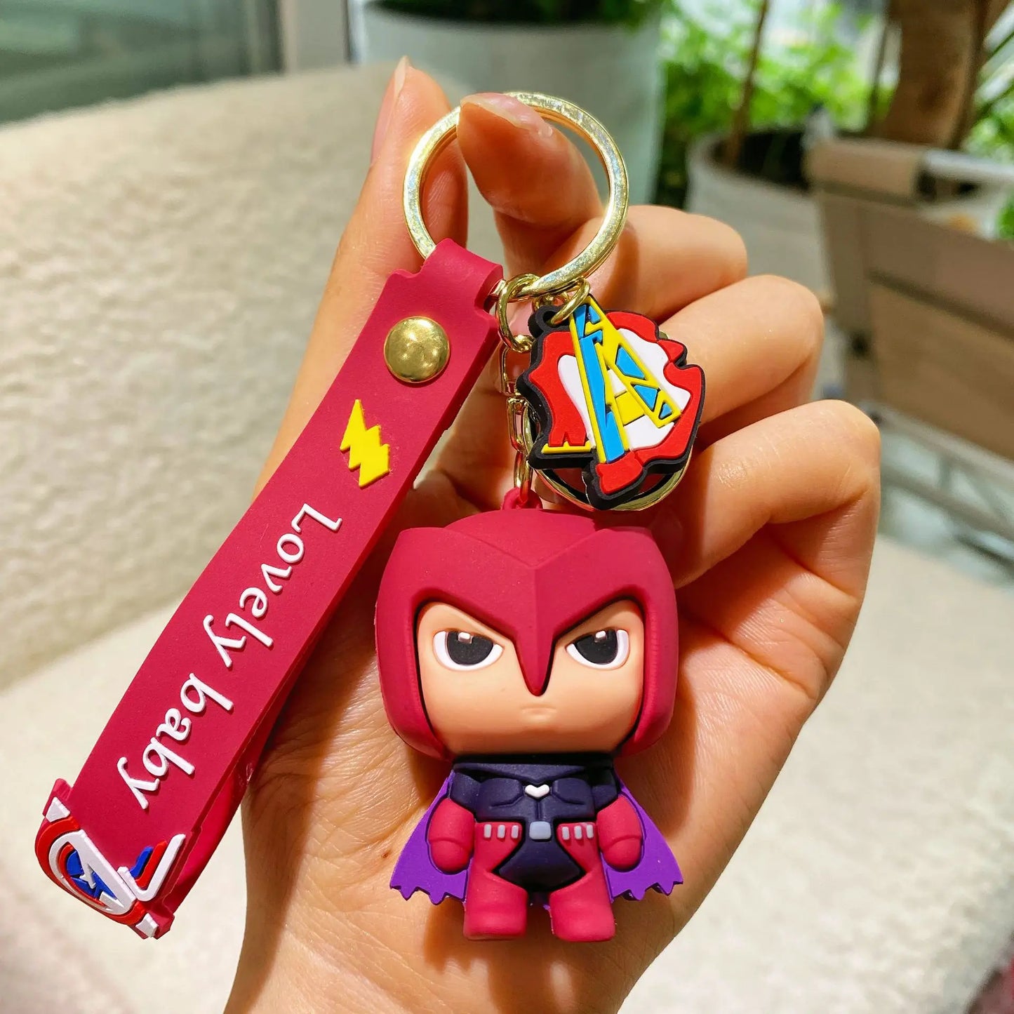 Q Version of The Marvel Series Keychain Cartoon Creative Spider-Man Doll Key Ring Schoolbag Car Key Chain Pendant Student Gifts
