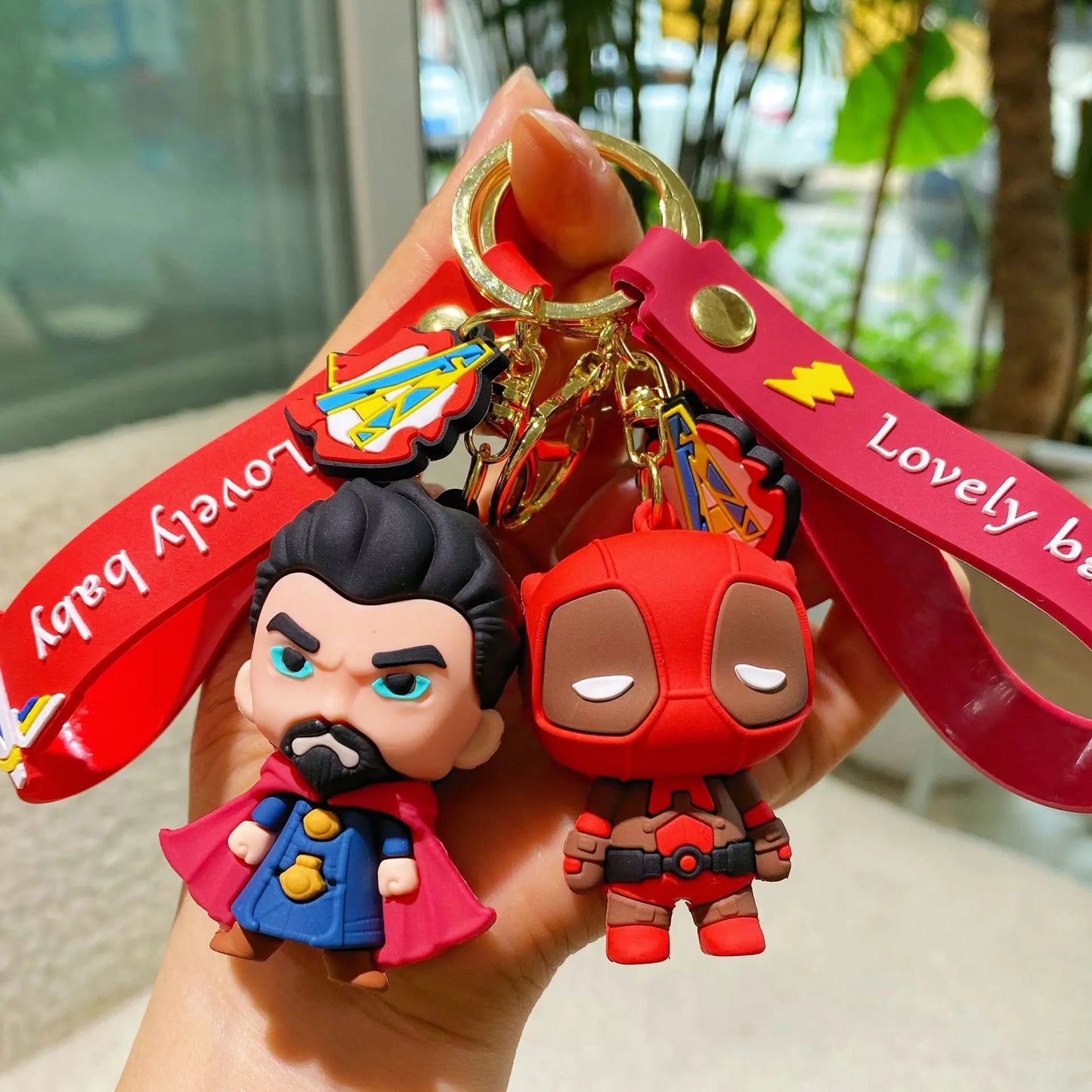 Q Version of The Marvel Series Keychain Cartoon Creative Spider-Man Doll Key Ring Schoolbag Car Key Chain Pendant Student Gifts