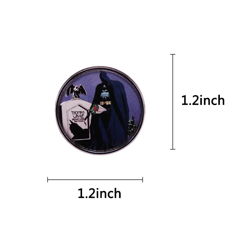 80s Classic Movie Hero Villain Tombstone Comic Button Badge Halloween Pin Jewelry