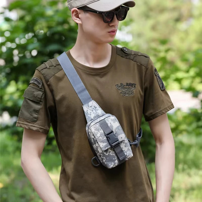 Tactical Chest Bag Military Trekking Pack EDC Sports Bag Shoulder Bag Crossbody Pack Assault Pouch for Hiking Cycling Campinga