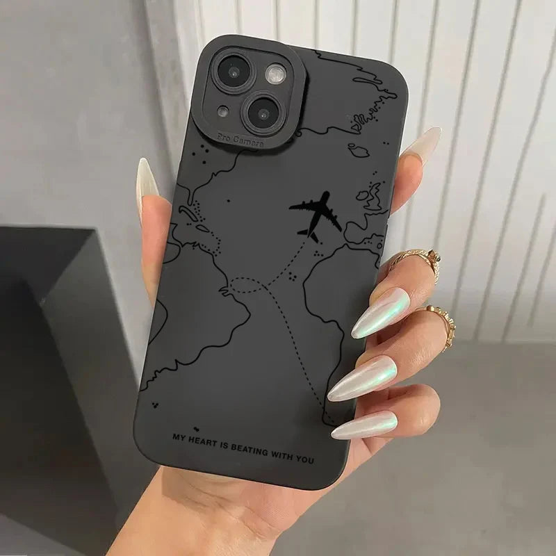 Travel-nspired Airplane Route Desian Case For Xiaomi Mi 11 Lite5G 14T 14 13T 13 12T 12 Poco X7 F5 X5 X3 X6 M6 F6 Pro Back Cover