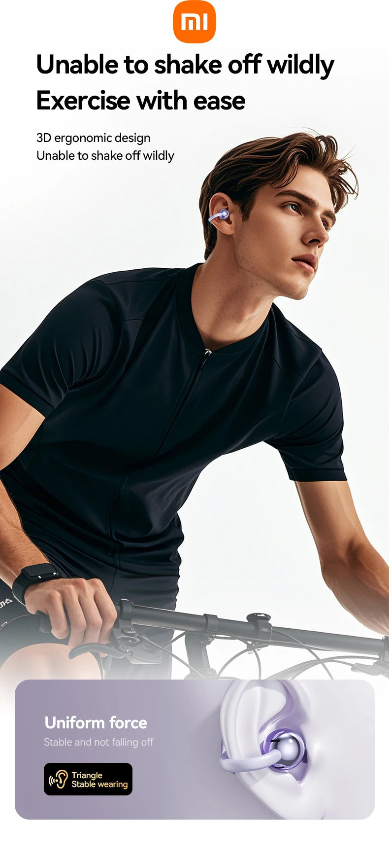 XIAOMI Mijia Wireless Earphone Open Ear M91 Ear Clip ENC Headset Bluetooth 5.4 HD Call Touch Control Headphone for Android iOS