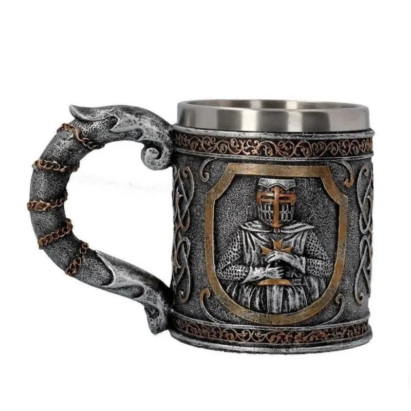 Viking Mug Vintage Coffee Cup Stainless Steel Resin Beer  A Song of Ice and Fire Wine Set 3D Gothic Goblet Whiskey Glass