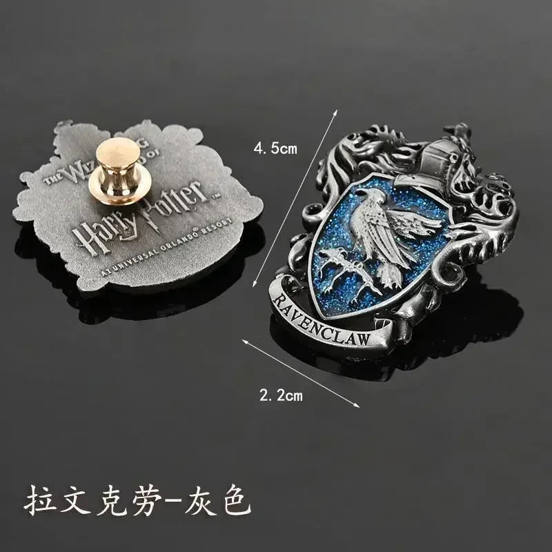 Potter Metal Badge Brooches Hogwarts Slytherin Gryffindor Harry Magic School Lapel Pin Bag Accessories Christmas Souvenir Gifts