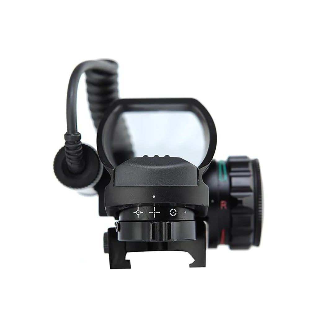 Tactical Reflex Sight Riflescope Red Green Laser Scope 4 Reticle Projected Dot Sight Scope Hunting Optics for 20mm Rail