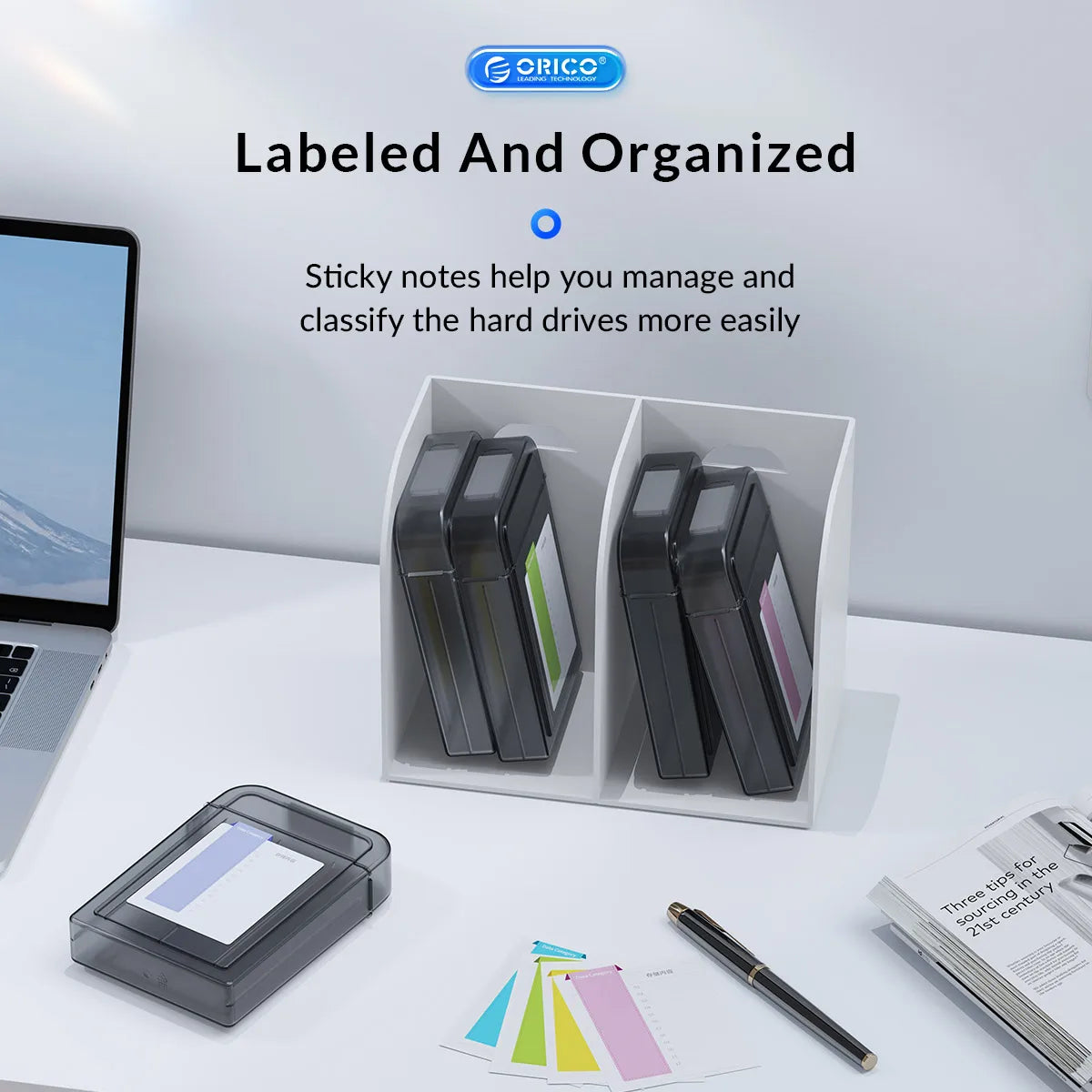 ORICO 2.5" 3.5" HDD Storage Case Multi-disk Storage 2.5/3.5" HDD Protection Box for Hard Drive with label Design Moisture proof