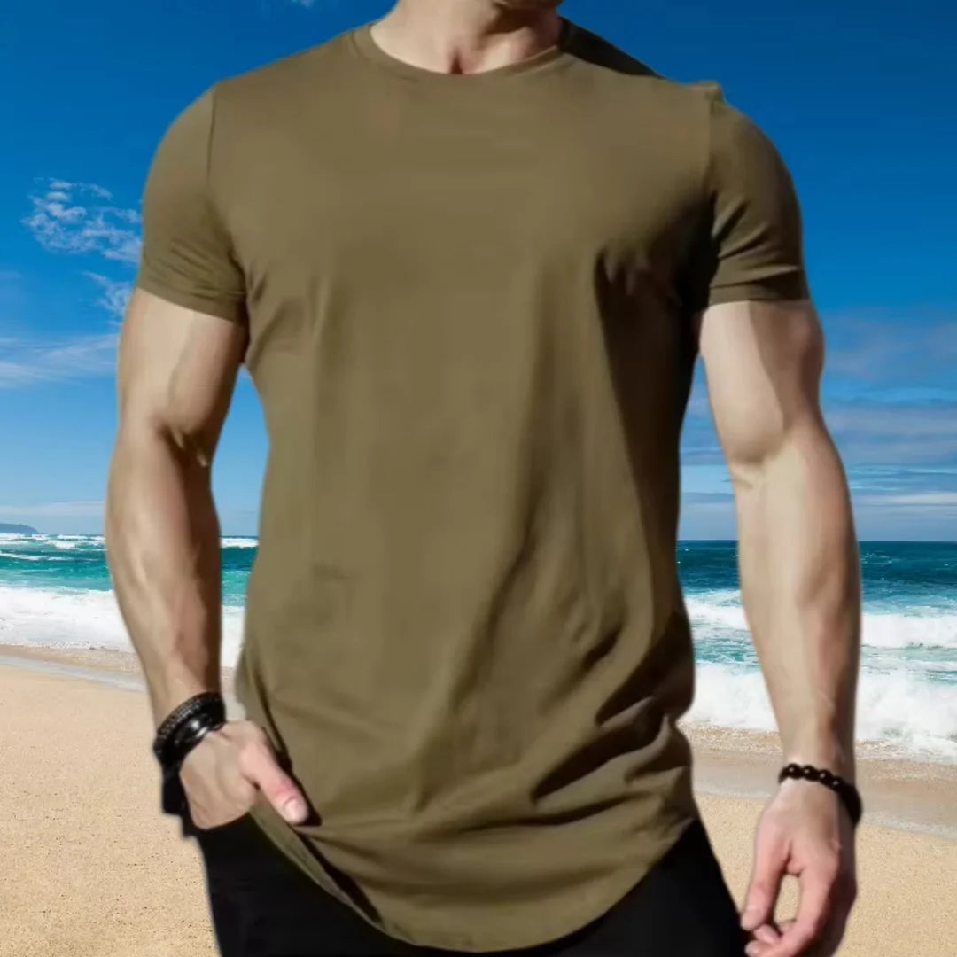 Muscle fitness T-shirts, sports training T-shirts, high-quality cotton T-shirts for men, fitness and sports T-shirts