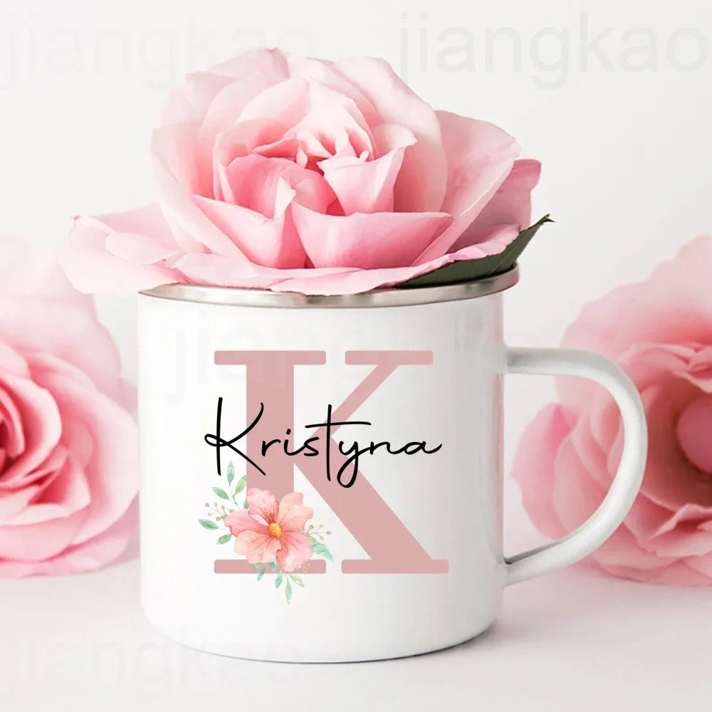 Personalized Mug Initial with Name Cup Custom Coffee Hot Chocolate Mugs Bridesmaid gift wedding birthday christmas Gifts for Her