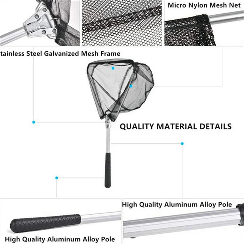 Portable Retractable Fishing Net Telescoping Foldable Landing Net Pole Folding Landing Net For Fly Fishing High Quality Durable