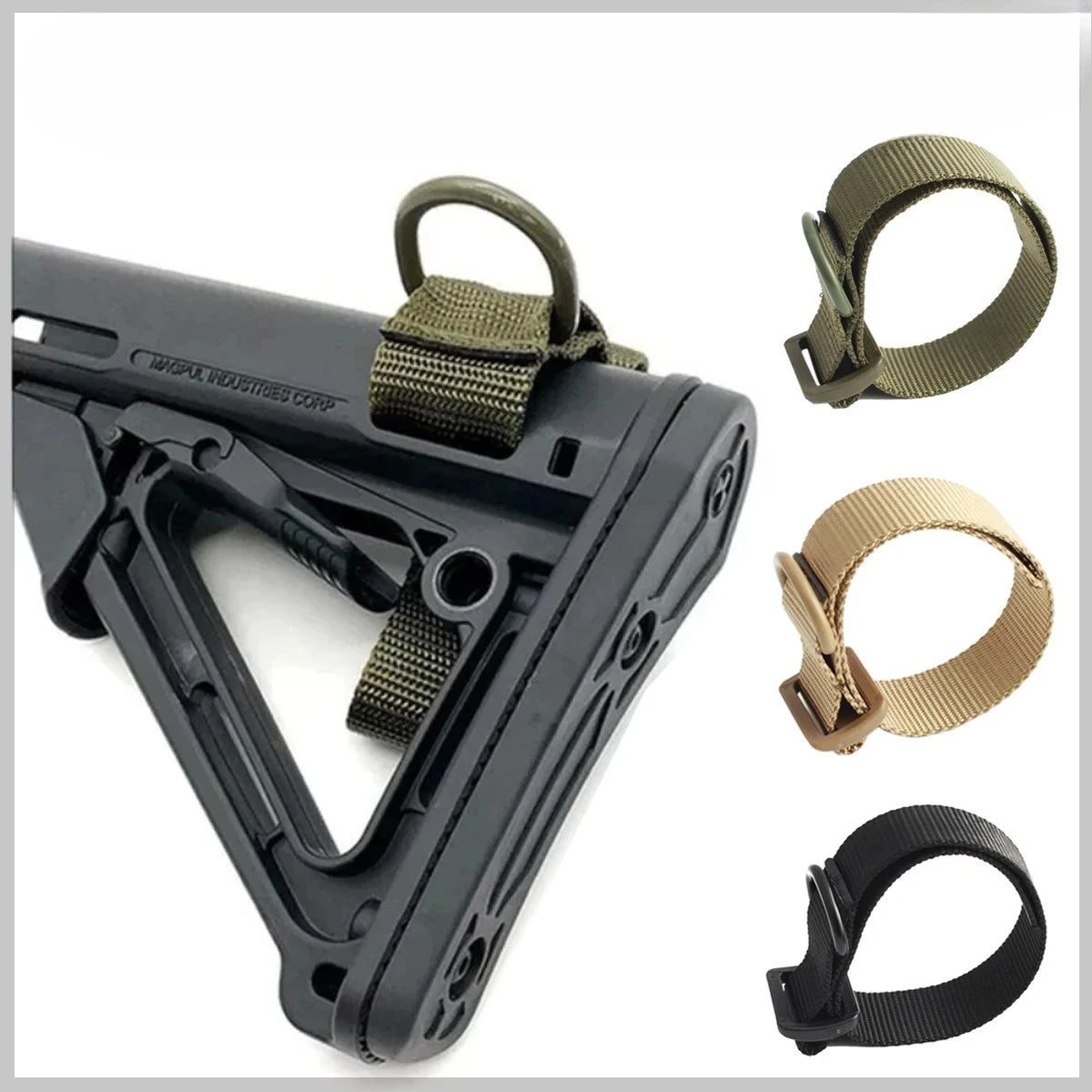 Tactical A-1 20mm Sling Swivel Adjustable 3 Point Bungee Gun Sling Airsoft Rifle Strapping Belt Hunting Shooting Accessories