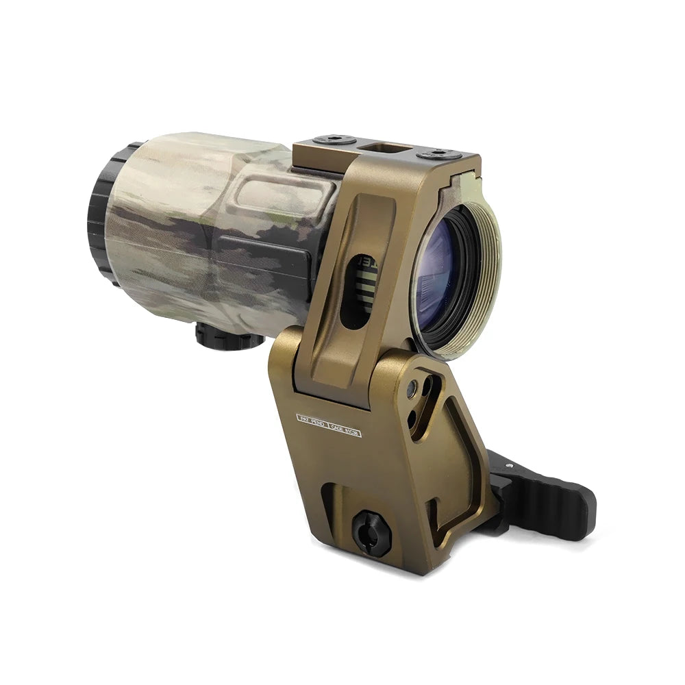 Tactical G45 5X Magnifier Scope With FAST FTC Mount Combo For Airsoft with US Flag Original Markings Black And FDE Colors