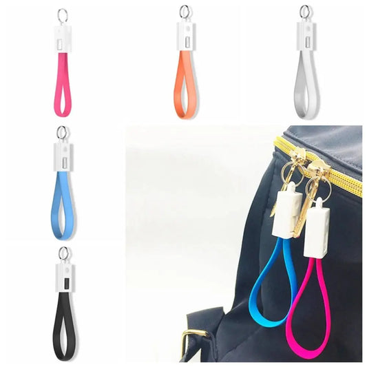 Type C Keychain USB Cable Micro USB Data Sync Mini Key Chain Charger Cord Short Keychain Lanyard Design Mobile Phone Charge