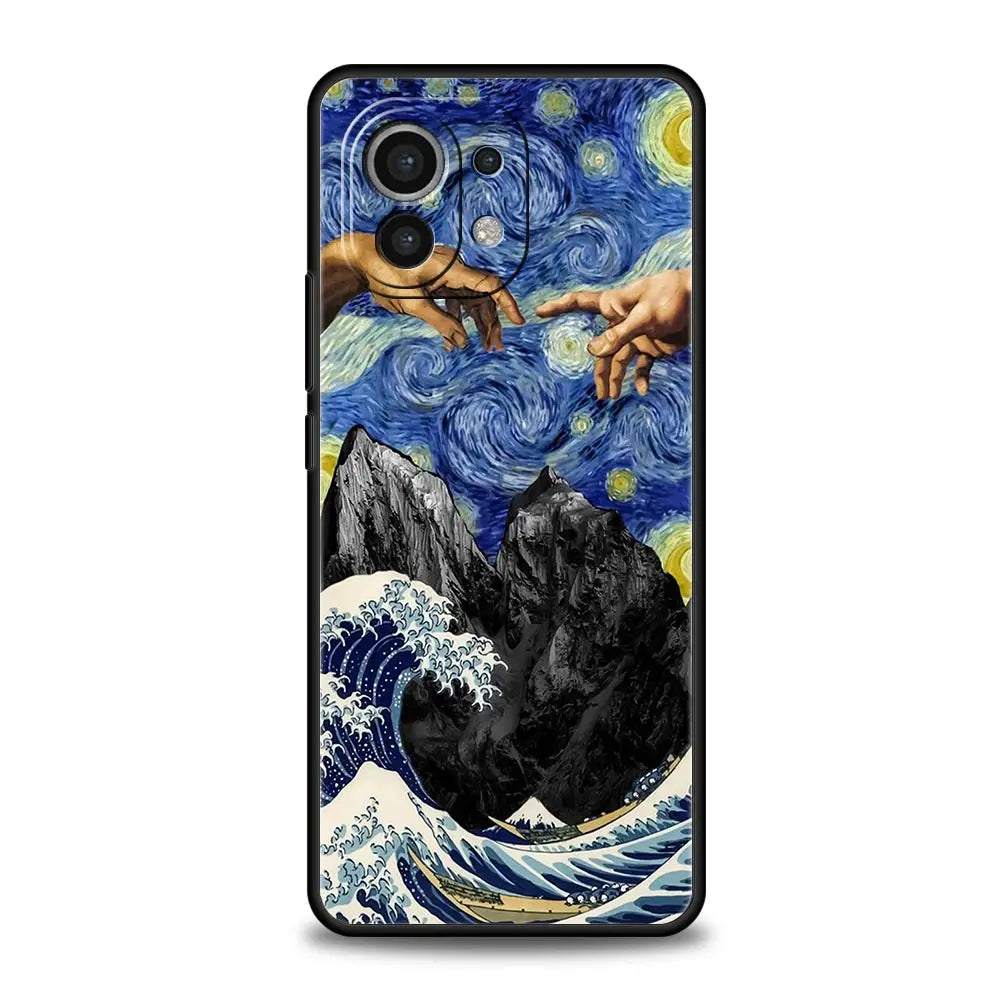 Mona Lisa Van gogh Oil Painting Art Case For Xiaomi 13 12 11 Lite 12T 11T 10T 9T Mi Poco X5 M4 M3 X4 X3 Pro F5 F4 F3 GT 5G Cover