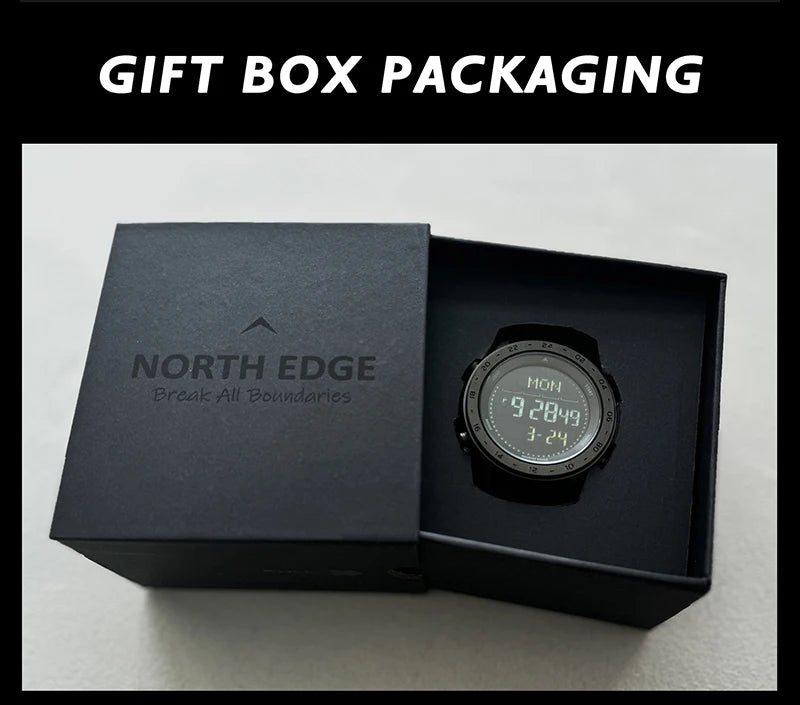 NORTH EDGE TANK 3 Men's Digital Militray Watches Outdoor Sports Watch  Pedometer Calories Compass Waterproof 50M Wristwatches