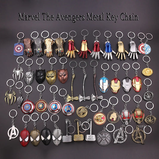 Marvel Superhero Metal Keychain for Bag, Avengers Pendant, Thor Hammer, Deadpool, Spiderman, Iron Man, Captain America Keyrings