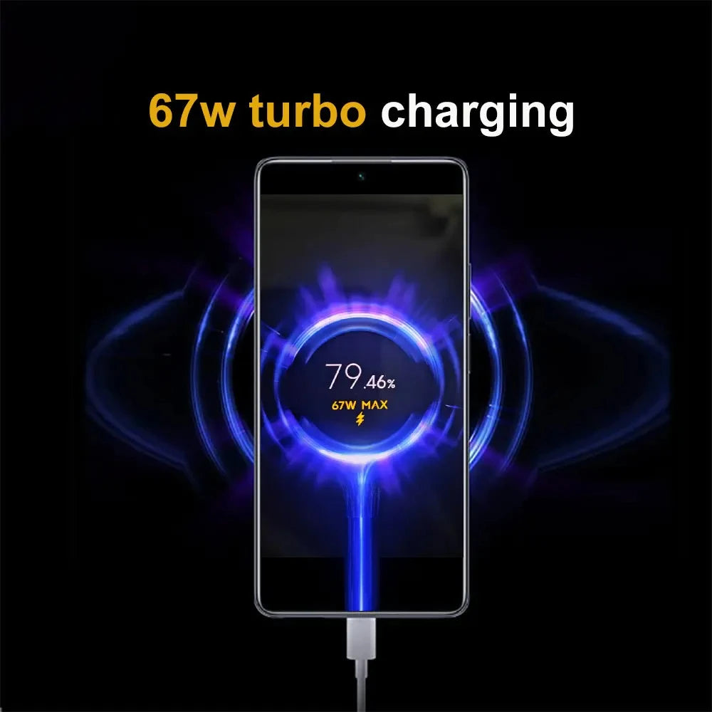 Xiaomi Original 67W USB Super Fast Charger Power Adapter For Mi 12 11 Poco X6 Redmi Note 13 12T Pro Turbo Charge Type C Cable
