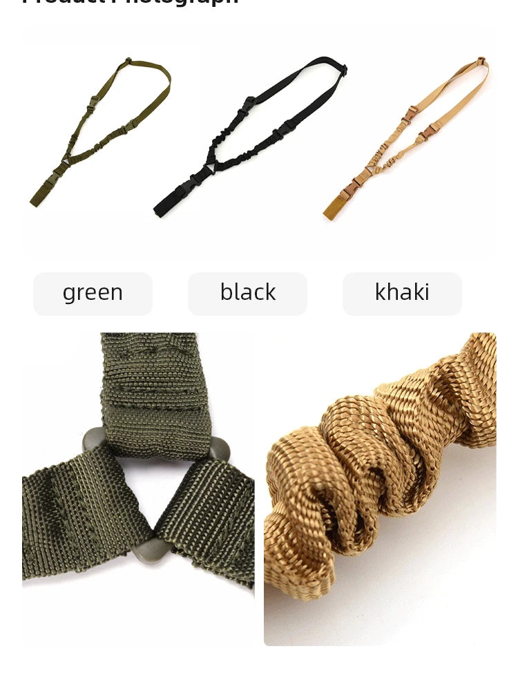 Tactical Gun Sling Military Shooting Adjustable 3 Point Bungee Airsoft Rifle Strapping Belt Hunting Hiking Accessories