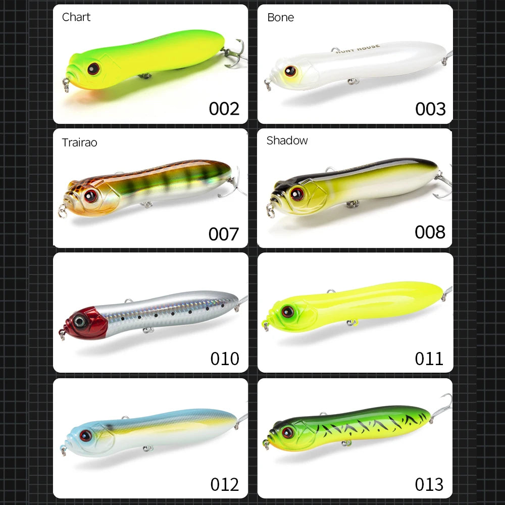 HuntHouse Trairao topwater lure Pencil lure long casting fishing for Bass Pike lure Crazy surface darter sound loud