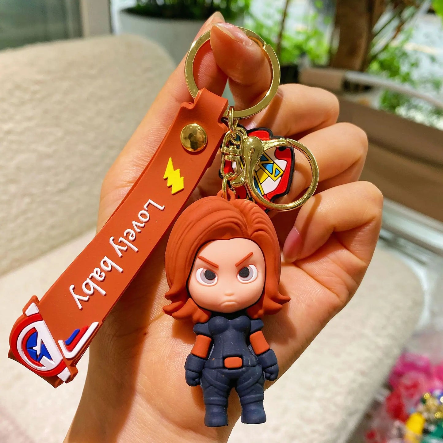 Q Version of The Marvel Series Keychain Cartoon Creative Spider-Man Doll Key Ring Schoolbag Car Key Chain Pendant Student Gifts