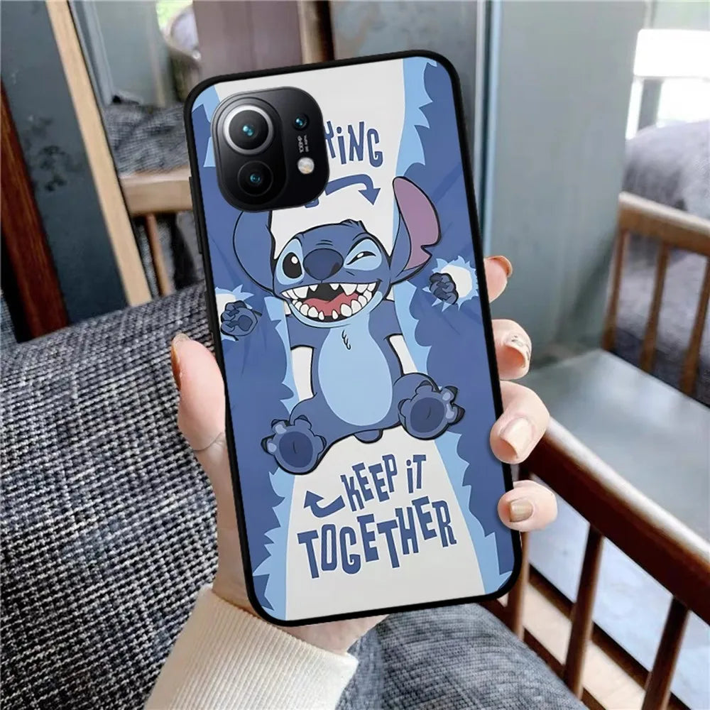 Cartoon S-StitchS Phone Case For Xiaomi Mi 5X 8 9 10 11 12 Lite Pro 10T PocoX3pro PocoM3 Note 10 Pro Lite