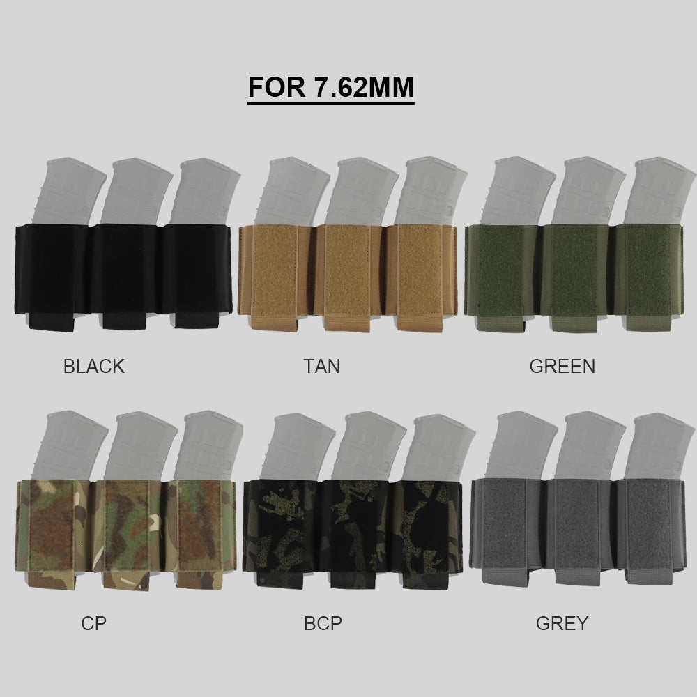 Tactical triple magazine pouch, shooting vest insertable magazine bag, 5.56 7.62 M4 M16 AK rifle mag pouch and magazine holder