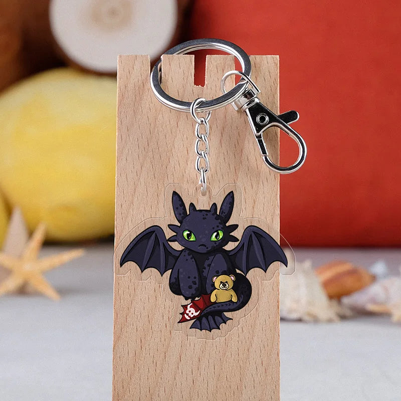 Creative keychain dragon Cute Cartoon Couple DIY Buckle Pendant with Male and Female Ring Ins Personalized