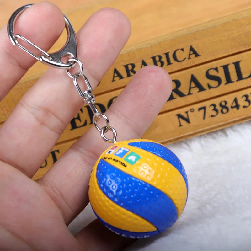 PVC Volleyball Keychain ball toy Sport Key Chain Gift Car Ball Key Holder Ring For Players Men Women Keyring Birthday Gift