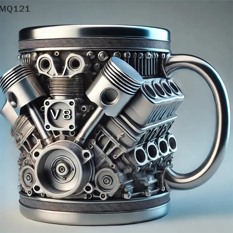 3D Engines Design Mug Engines Stainless Steel Cup Coffee Cup Beer Mugs Funny Drinking Accessories For Home And Office