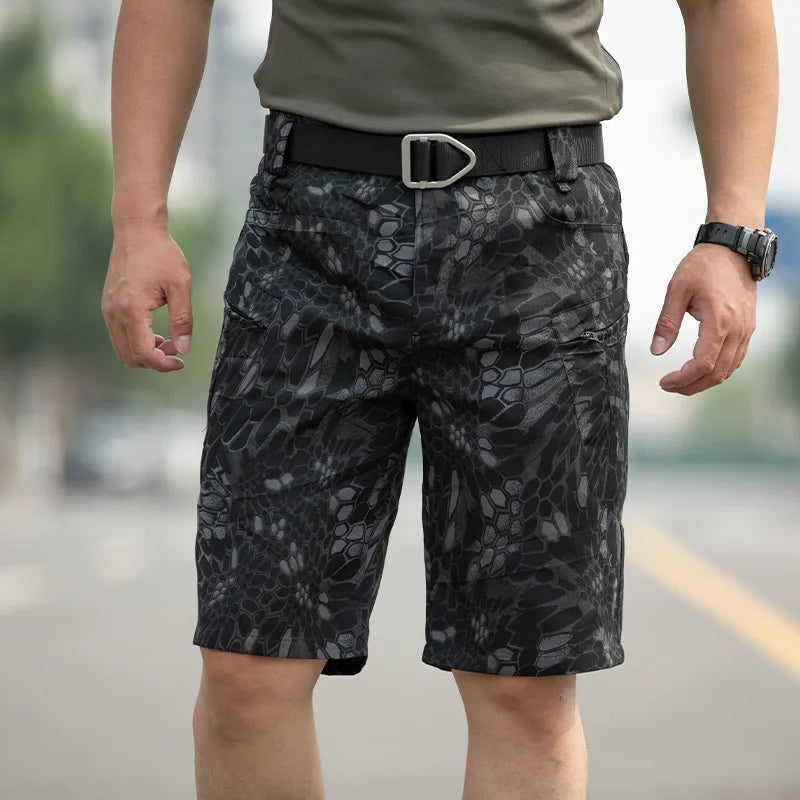 Tactical Work Shorts for Men Outdoor Casual Military Combat Hiking Cargo Shorts with Multi-Pocket Quick Dry Fishing Cargo Shorts