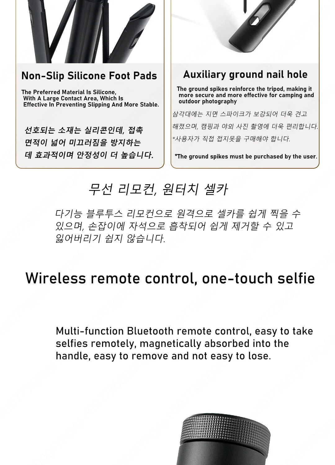 2024 Original New Xiaomi Mijia Zoom Ground Selfie Stick Bluetooth Remote Control Portable Multi-Functional Tripod