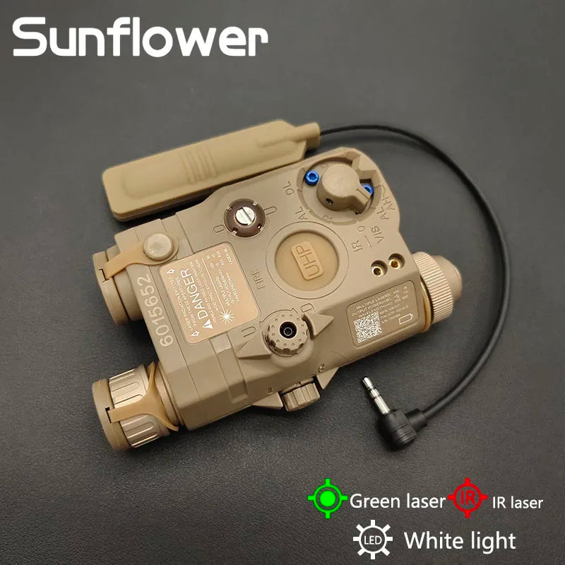 Tactical PEQ15 Red Green IR Laser Dot Sight Aiming Laser White LED Scout Light For 20mm Rail Airsoft Hunting Weapon Light PEQ-15