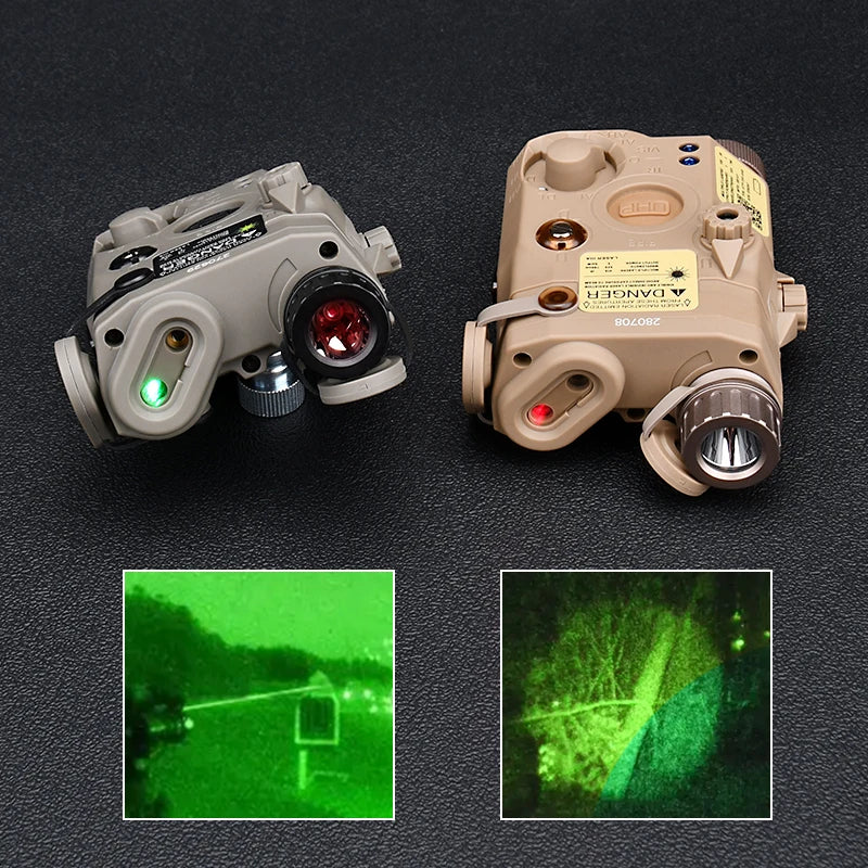 WADSN Tactical Airsoft PEQ-15 PEQ15 Tactical IR Illuminator Red Green Dot Sight Aiming Laser Pointer Hunting Weapon Light Fit 20