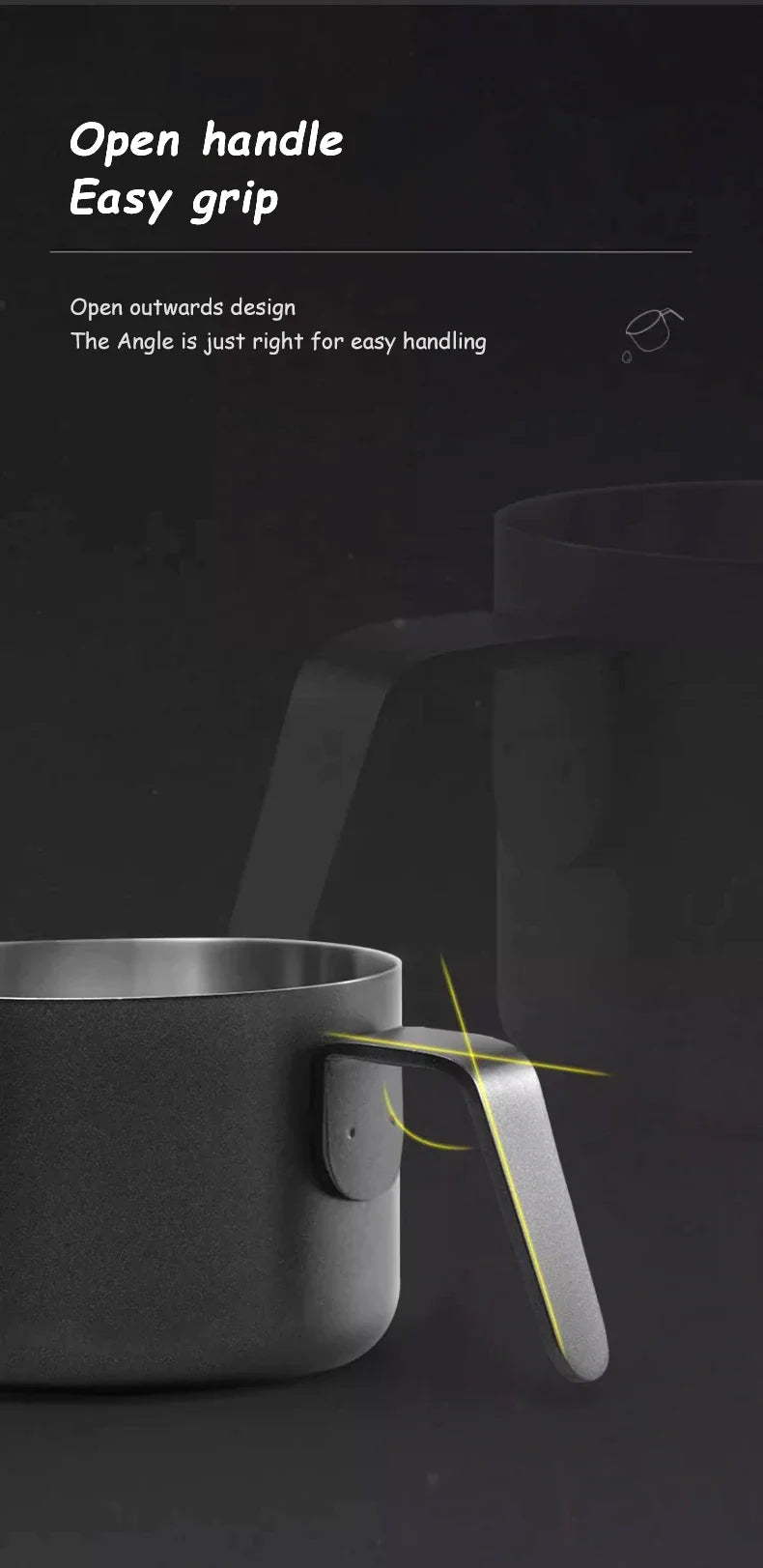 MUVNA Espresso Mug - Star Rain, 100ml Stainless Steel Coffee cup with Scale, Coffee Mugs with Handle, Colourful, Black & White