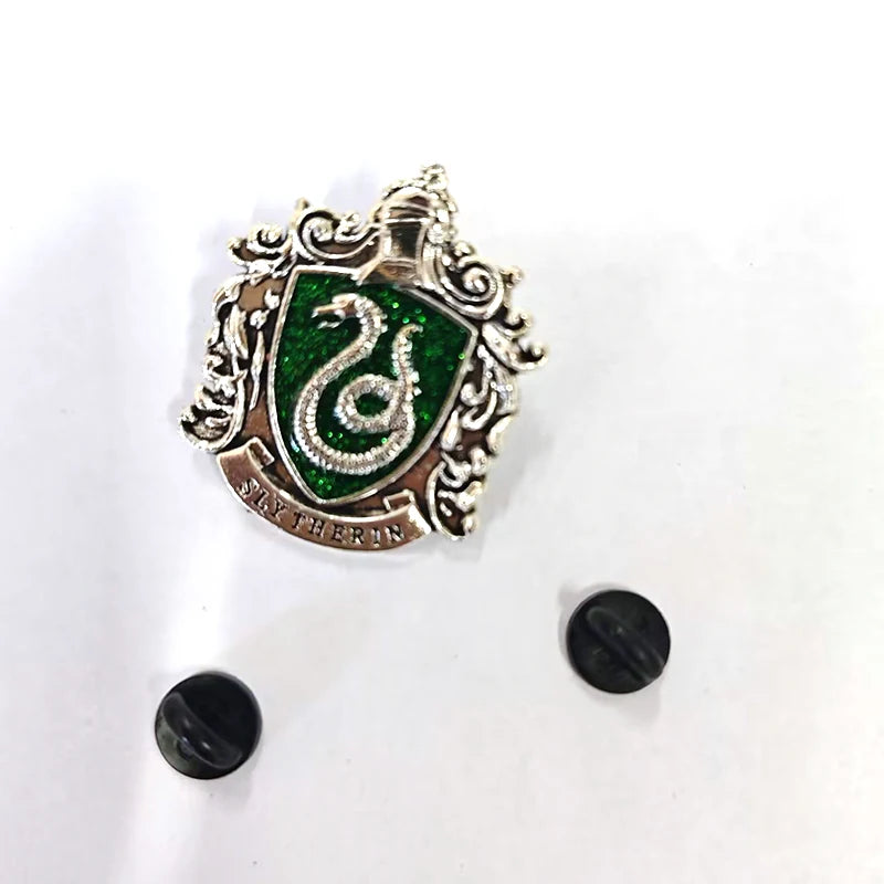 Potter Metal Badge Brooches Hogwarts Slytherin Gryffindor Harry Magic School Lapel Pin Bag Accessories Christmas Souvenir Gifts