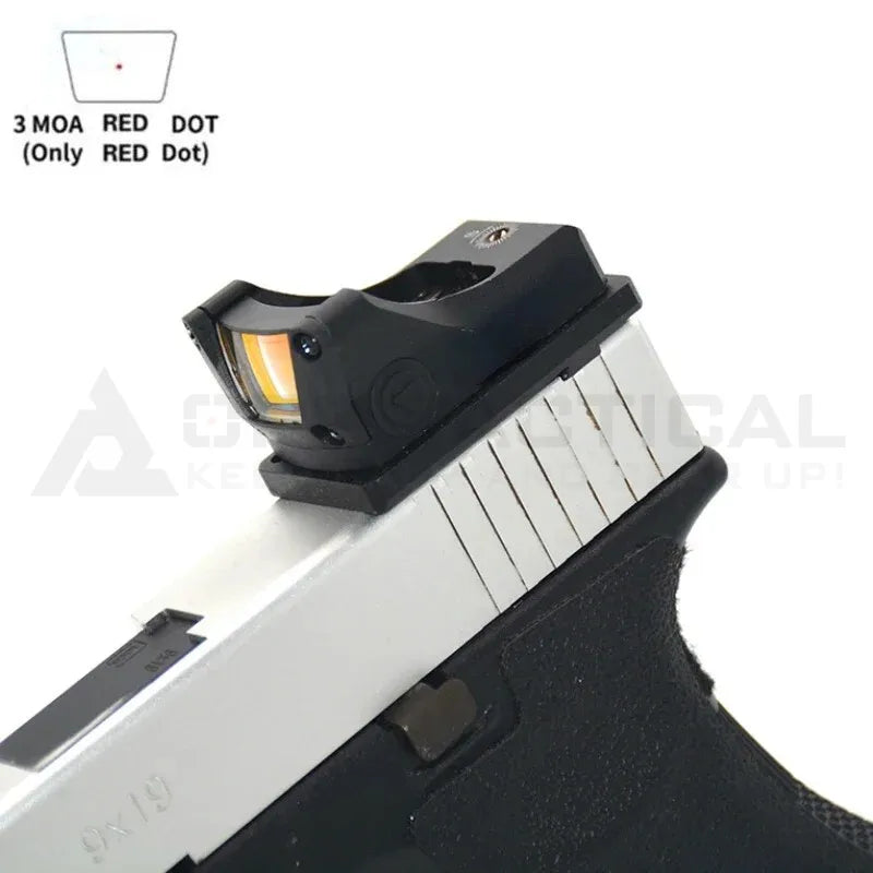 Tactial M1 Green/Red Dot Sight 3MOA with Full Original Markings Airsoft Optics with 20mm Rail and Universal Glock Mount Plate