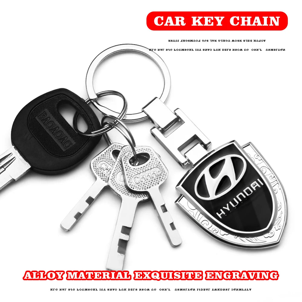 1PC Car Keychain Shield Butler Home Keychain For Hyundai Elantra Accent Sonata Tucson Kona Santa Fe IONIQ 5 IONIQ 6 N Line