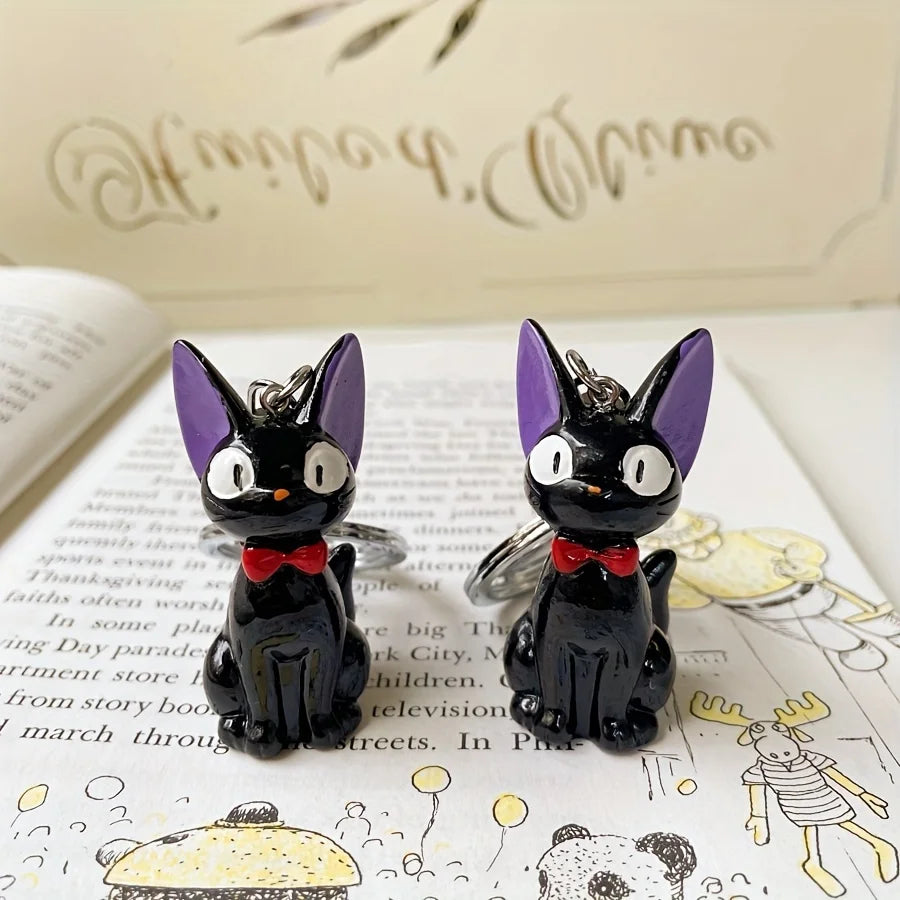 Charming Black Cat Keychain - Cute PVC Women's Fashion Accessory, Suitable for Bags and Keys, Cat Accessories