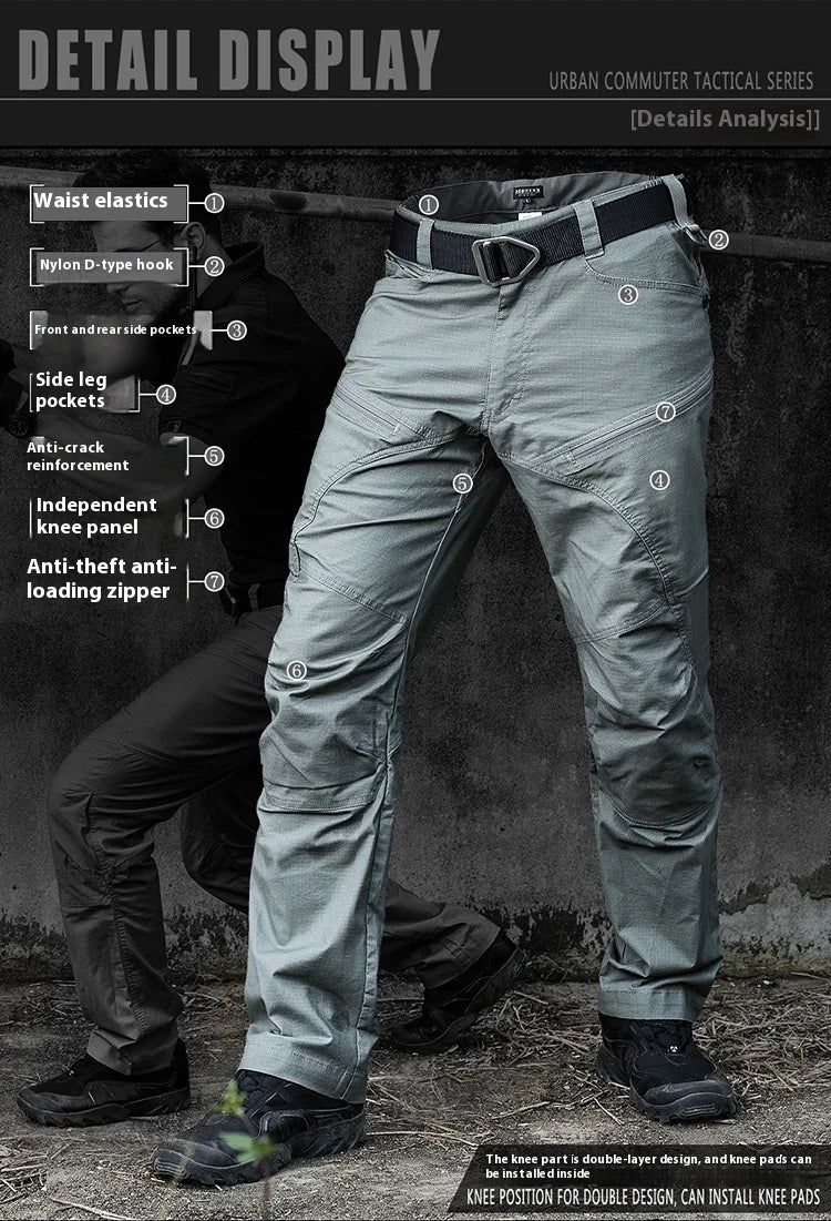 Tactical pants Men's slim-fit army fan training pants Waterproof spring and fall outdoor overalls assault pants