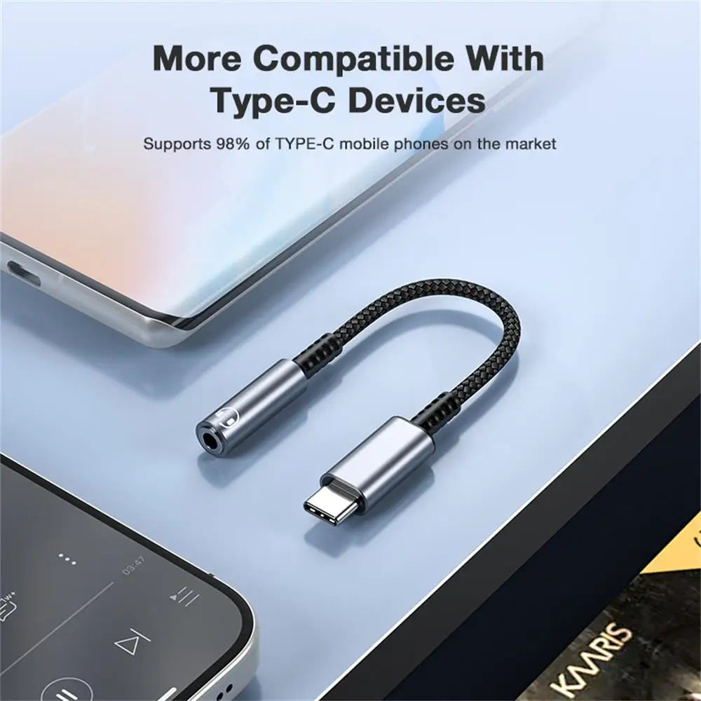 Type C to 3.5mm Audio Jack Adapter USB C to 3.5mm Headset/Microphone USB C to 3.5 Jack Adapter External Stereo Sound Card For PC
