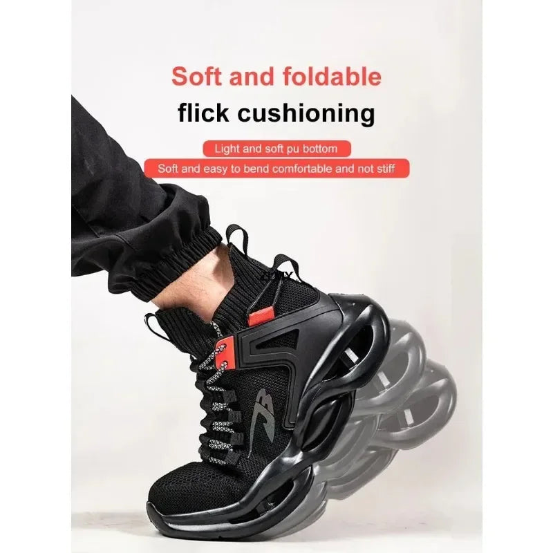 Tactical Boots for Man Breathable Work Safety Boots with Steel Toe Fashion Work Shoes Men Anti-stab Anti-smash Sneaker