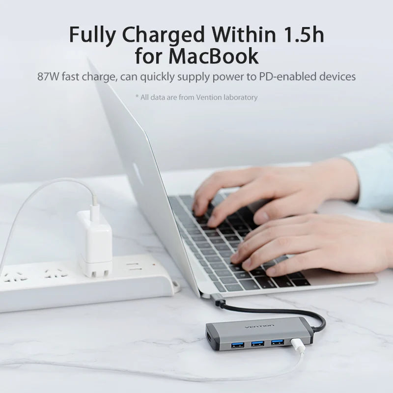 Vention  5 in 1 USB C Hub 4K HDMI USB 3.0 HUB PD Multiport Adapter for MacBook Pro/Huawei Mate 60/iPad Pro Splitter USB HUB