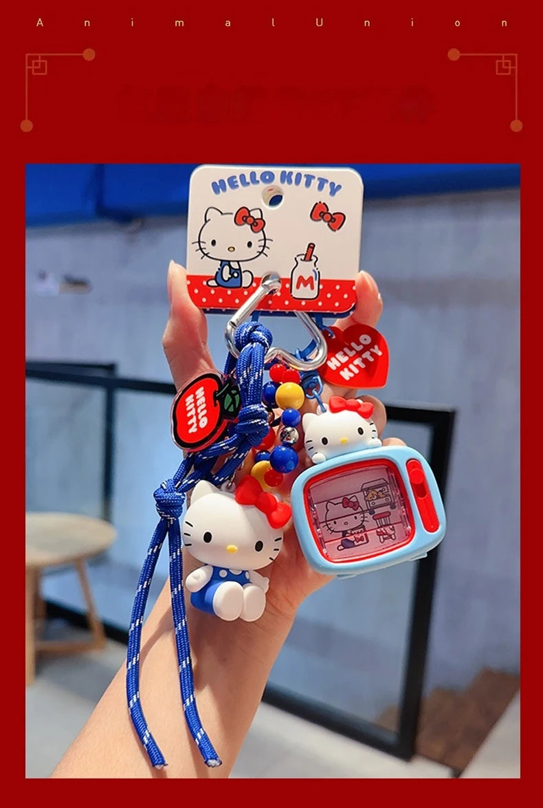 Hello Kitty Keychain Girls Bag Kt Cat Cartoon Doll Toy Exquisite Key Chain Kawaii Surprise Girls Kids Gifts