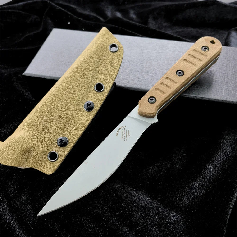Tactical Fixed Blade Knife with Kydex Sheath - Features 8Cr13MoV Steel and G10 Handle for Outdoor, Combat, and Hunting Use