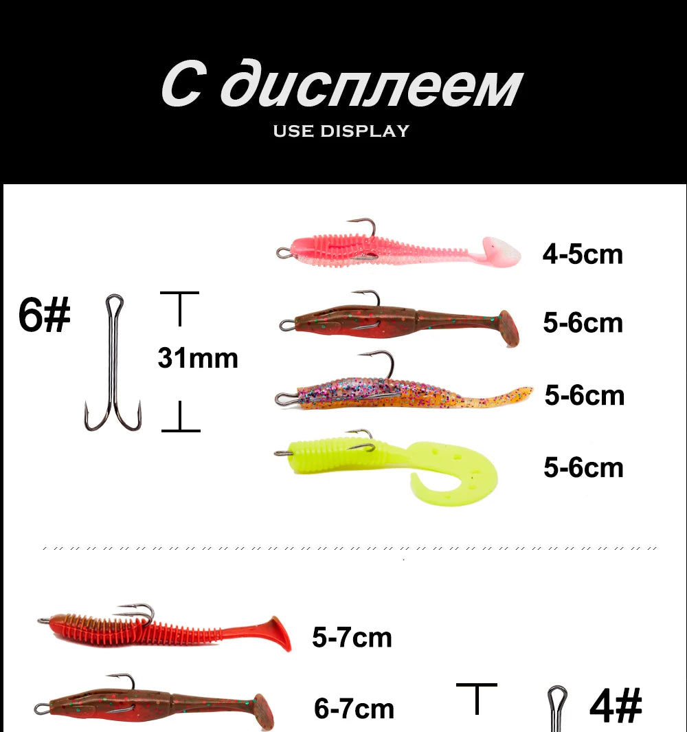 HuntHouse Double Fishing Hook Soft Lure Stainless Steel Weedless Super Sharp 1# 2# 4# 6# 1/0 2/0 3/0 Saltwater Fish Tackle