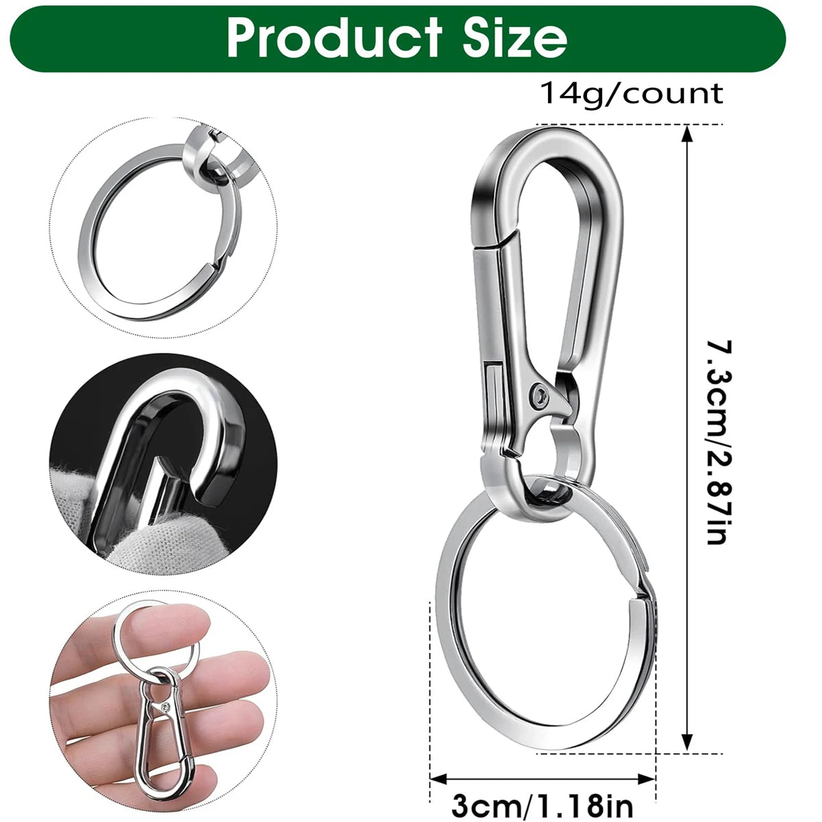 6Pcs Carabiner Clip Keychain Metal Carabiner Shape Key Ring Keyring Key Holder Clips Hook Holder Organizer for Car Keys Finder